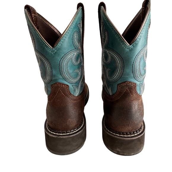 Ariat Fatbaby Heritage Western Boots Women’s 8  Brown Leather Suede 8”Tall - Picture 3 of 10